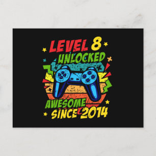Nivå 8 Upplåst Awesome 2014 Spel 8-årsdag Vykort