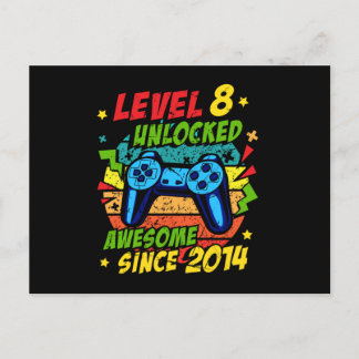 Nivå 8 Upplåst Awesome 2014 Spel 8-årsdag Vykort