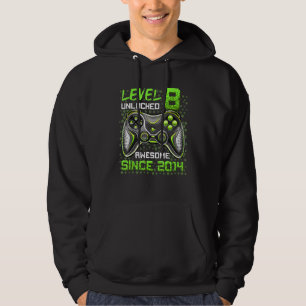 Nivå 8 Upplåst Super 2014 TV-Spel 8-års Födelsedag Hoodie