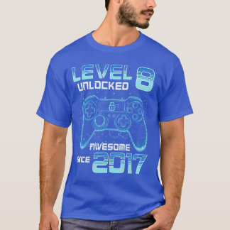 Nivå 8 Upplåst TV-spelsfest 8-årsdag Gam T Shirt