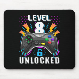 Nivå 8 Upplåst Video Game 8-årsdag Gamer Gif Musmatta