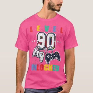 Nivå 90 Olåst 90:e videospel, födelsedag M T Shirt