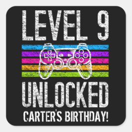 Nivå 9 Olåst 9:e fågeldagens Personlig Gamer Fyrkantigt Klistermärke