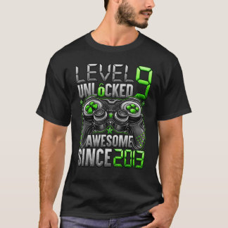 Nivå 9 olåst Fantastisk sedan 2013 9:e födelsedage T Shirt