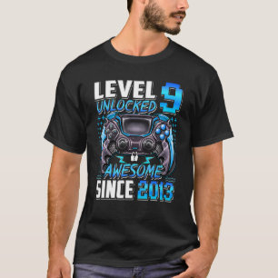Nivå 9 olåst Fantastisk sedan 2013 9:e födelsedage T Shirt