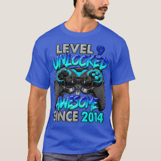 Nivå 9 olåst Fantastisk sedan 2014 9:e födelsedage T Shirt