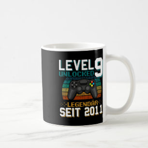 Nivå 9 Upplåst 9-årsdag 9-årig Videospel Kaffemugg