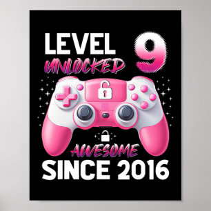 Nivå 9 Upplåst Fantastisk Sedan 2016 Video Spelare Poster