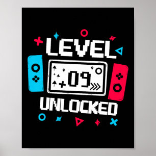 Nivå 9 Upplåst Spelare - 9-årspresent Video G Poster