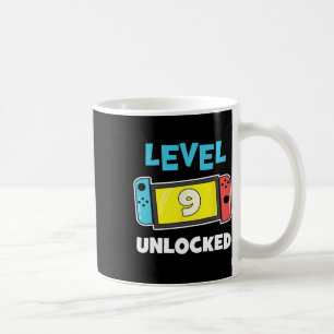 Nivå 9 Upplåst Spelare 9-årspresent Video Gam Kaffemugg