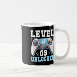 Nivå 9 Upplåst TV-Spel 9-årsdag Spelande Pojke Kaffemugg