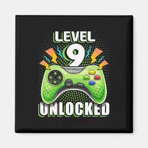 Nivå 9 Upplåst TV-Spel 9-årsdag Spelare Gif Magnet