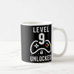 Nivå 9 Upplåst TV-spel 9-årspresent Kaffemugg