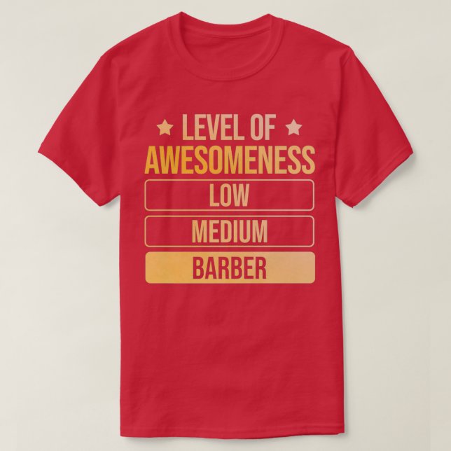 NIVÅ FÖR AWESOMENESS BARBER T SHIRT (Design framsida)