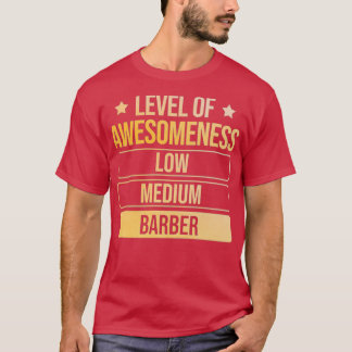 NIVÅ FÖR AWESOMENESS BARBER T SHIRT