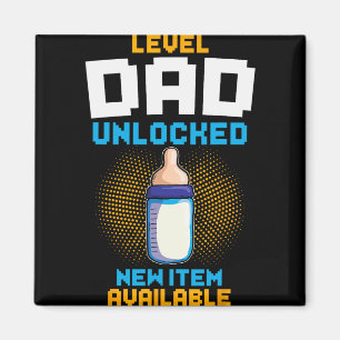 Nivå Pappa Upplåst Graviditetsmeddelande Gamer Fa Magnet