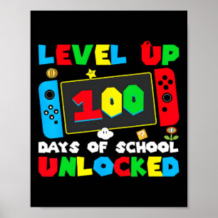 Nivå Upp 100 Skoldagar Upplåst Gamer Videospel G Poster