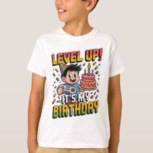 Nivå Upp Det Är Min Födelsedag Nostalgisk Tecknad T Shirt