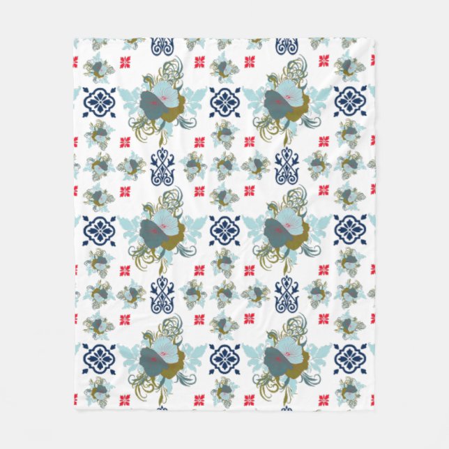 Nivå upp ditt spel i Mode med fantastisk Blommigt  Fleecefilt (Framsidan)