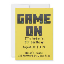 Nivå upp! Epic Video Game Birthday-inbjudan