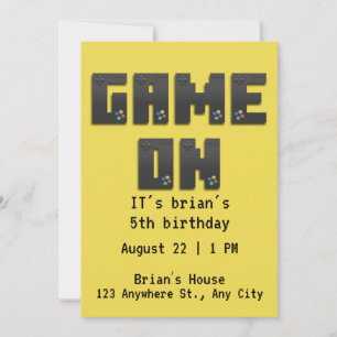 Nivå upp! Epic Video Game Birthday-inbjudan Inbjudningar