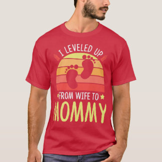 Nivå upp från hustru till Mamma gravid framtida Ma T Shirt