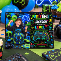 Nivå Upp Gamer 10-års födelsedags Pojke Party fo