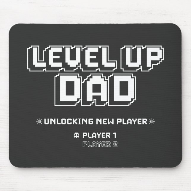 Nivå upp Gamer Pappa pappa Funny Fars dag Musmatta (Framsidan)