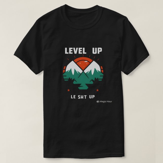 Nivå upp-naturgrafik T-Shirt (Design framsida)