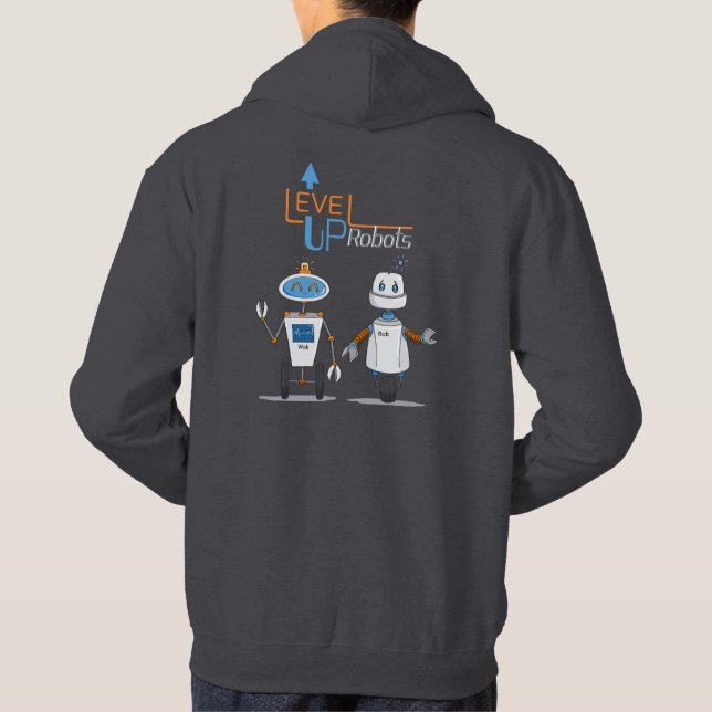 Nivå upp Robots Hoodie (Baksida)