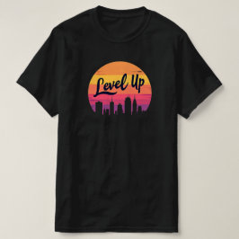 NIVÅ UPP SKYLINE RETRO SUNSET T SHIRT