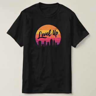 NIVÅ UPP SKYLINE RETRO SUNSET T SHIRT