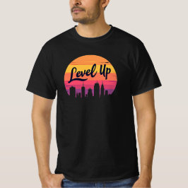NIVÅ UPP SKYLINE RETRO SUNSET T SHIRT