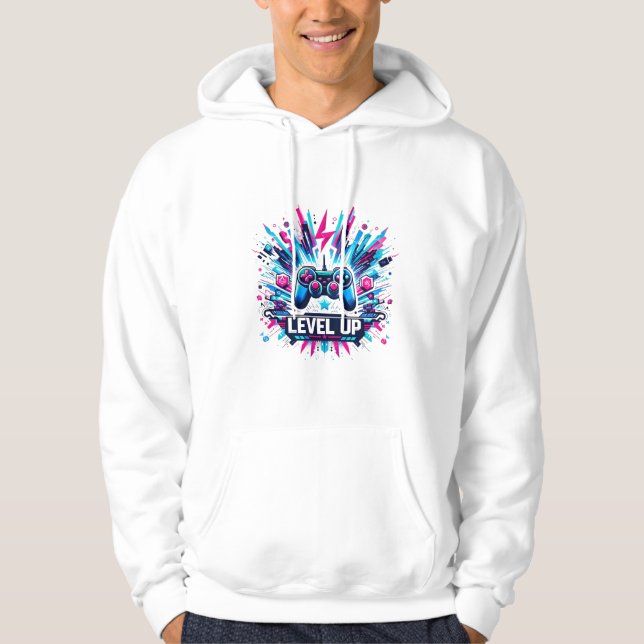 Nivå upp! T-Shirt-spel Hoodie (Framsida)