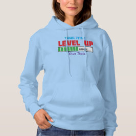 Nivå upp-text med grön förloppsindikator t shirt