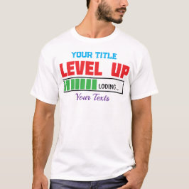 Nivå upp-text med grön förloppsindikator t shirt
