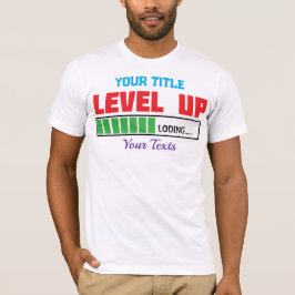 Nivå upp-text med grön laddningsförlopp t shirt