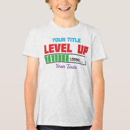 Nivå Upp-text med grön laddningsstatus T Shirt