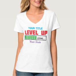 Nivå upp-text med grön laddningsstatus t shirt