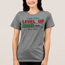 Nivå upp-text med grön laddningsstatus t shirt