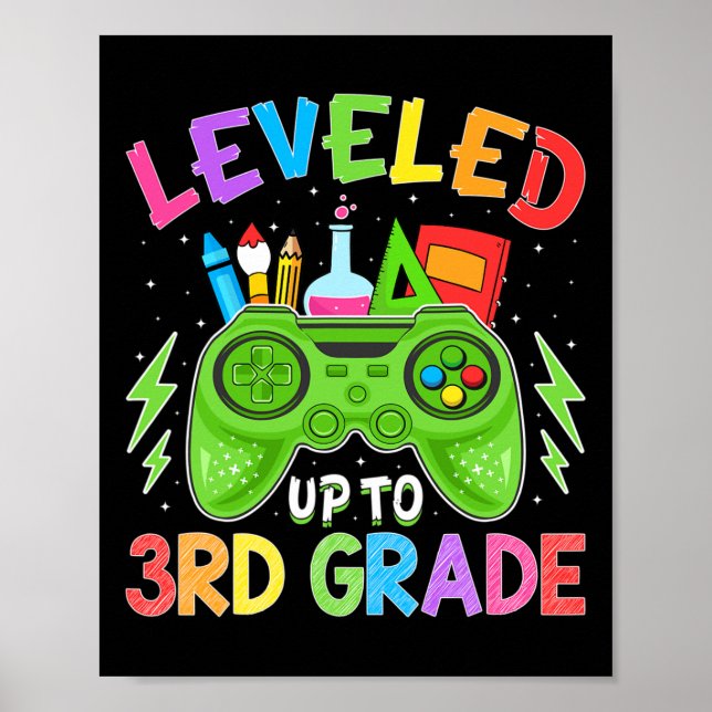 Nivå upp till 3:e Klass Gamer Back to school först Poster (Framsidan)