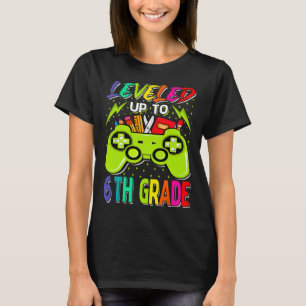 Nivå upp till 6e Klass Gamer Back to school först T Shirt