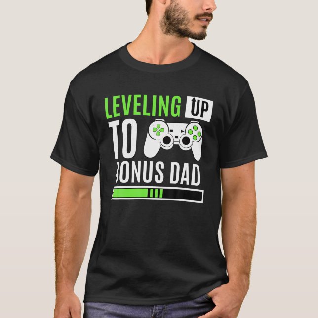 Nivå upp till Bonus Pappa Stepfather Gaming Baby G T Shirt (Framsida)
