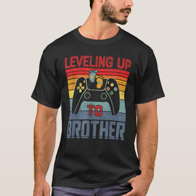 Nivå upp till Brother befordrad till Brother Gamer T Shirt (Framsida)