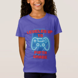 Nivå upp till femte Klass Gamer Back to school T Shirt