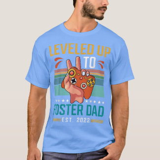 Nivå upp till foster Pappa 2022 Nya föräldraspel T Shirt