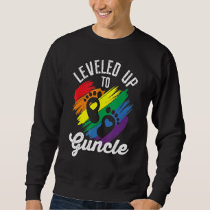 Nivå upp till Guncle Rainbow Proud Gay farbror Lgb Lång Ärmad Tröja
