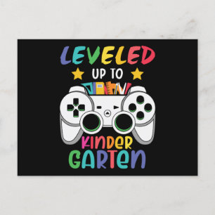 Nivå upp till Kindergarten Back to school Gamer Vykort