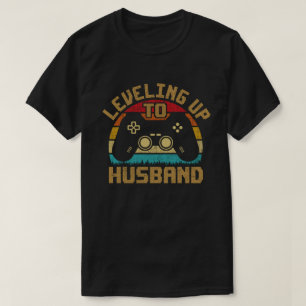Nivå Upp Till Make Brudgum Att Bli Bachelor Gamer T Shirt