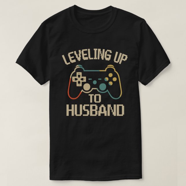 Nivå upp till Make Gamer Nyligen lott Groom Gift T Shirt (Design framsida)